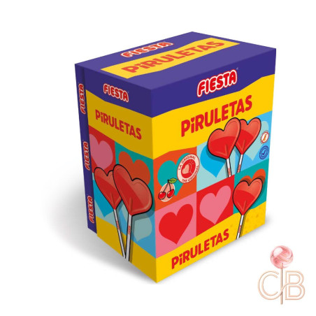 PIRULETA CORAZON CEREZA 80 UNIDADES